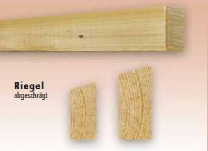 Zaunriegel, geschrägt, gehobelt 4,0 x 9,0 x 400 cm, 10 Stück