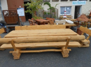 Rustikale Gartengarnitur &quote; Allgäu&quote; xxl 4+1 300 cm lang